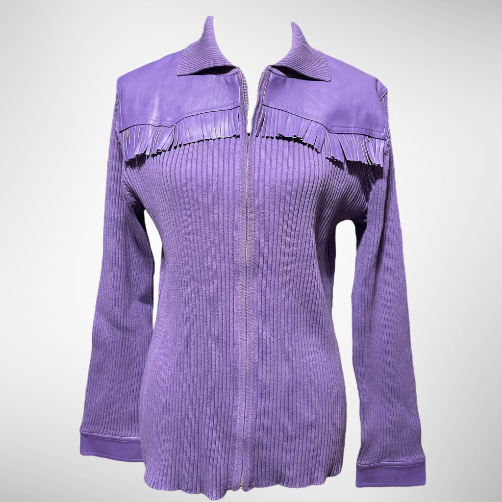 Grand Ole Opry Brand Purple Fringe Sweater